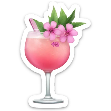 Cocktail with pink flowers sticker