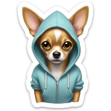 Chihuahua wearing a hoodie sticker