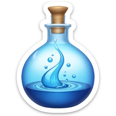 FANTASY MAGIC MANA BLUE POTION TILTED TO THE LEFT IN A CIRCLE BOTTLE sticker