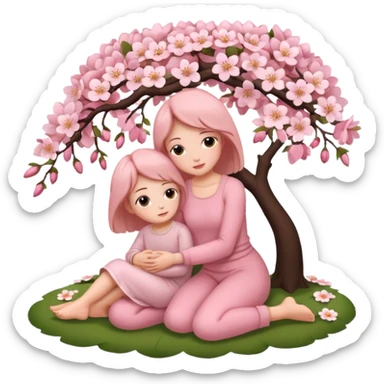 Resting against mother's blossom  sticker