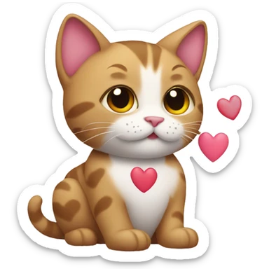 cat with hearts sticker
