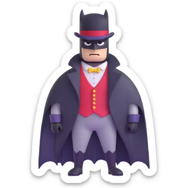 Batman wearing Victorian era clothes with top hat and coat sticker