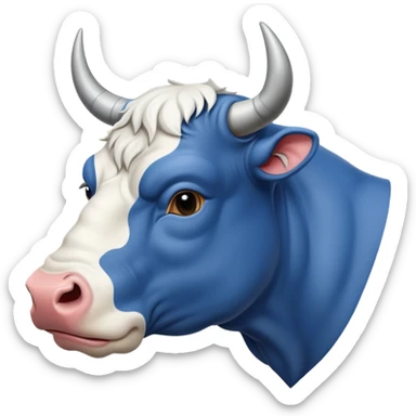 D’un taureau de la race blanc bleu belge de profil sticker