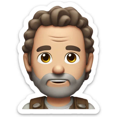 Rick grimes with a pink bow on his head  sticker