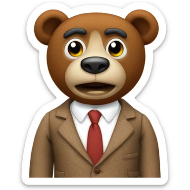 mr bean teddy bear sticker