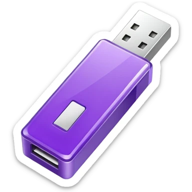 purple usb drive square sticker