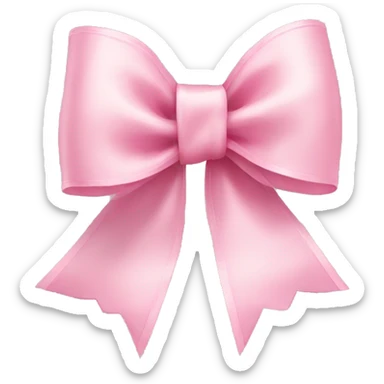 light pink ribbon bow sticker