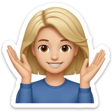 smirk with hands tucking hair back sticker