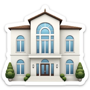 white 3 floor modern luxurious villa sticker