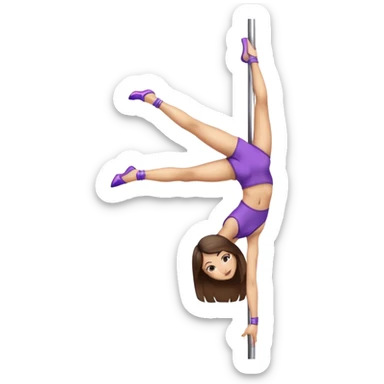 Fille brune à la peau clair qui fait de la pôle dance sticker
