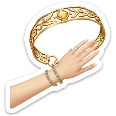 hand with bracelet sticker