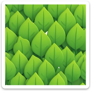 a bunch of green leaves, 3D emoji style sticker