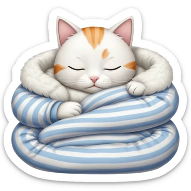 sleeping cat in pjs sticker