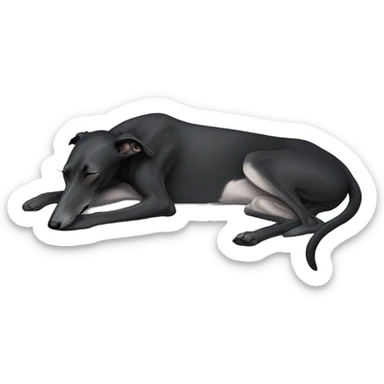 Black greyhound sleeping  sticker