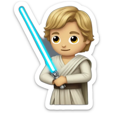 Luke skywalker with lightsaber sticker