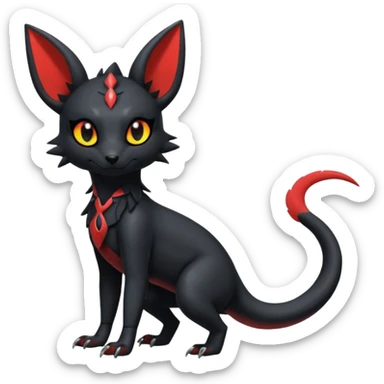 Shiny Dark Edgy Gothic Gloomy Futuristic Salandit-Umbreon-Litten-Hybrid (Full body) sticker