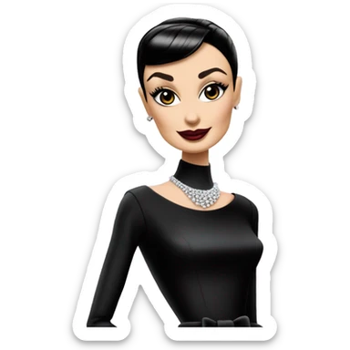 Audrey Hepburn as Sabrina Barbie.Morticia Addams  sticker