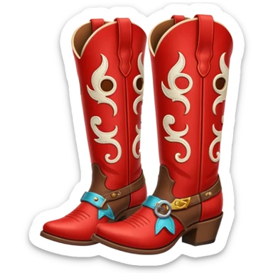 red and brown cowgirl boots sticker