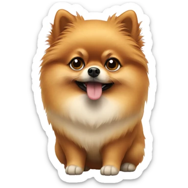 Pomeranian wearing a phone in his hands sticker
