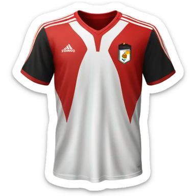Camiseta de fútbol. Mitad roja y mitad negra sticker