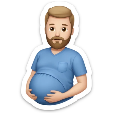 pregnant man with beard sticker