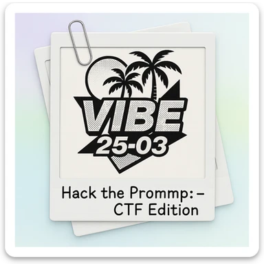 Make the text 'Hack the Prompt – CTF Edition' smaller and change the font to look like handwriting, as if written with a pen. Keep the rest of the image and layout unchanged. Maintain the style and elements of the original image. sticker