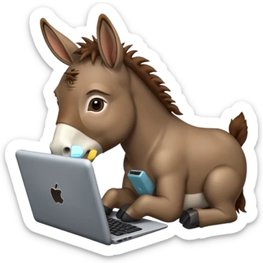Donkey on computer sticker