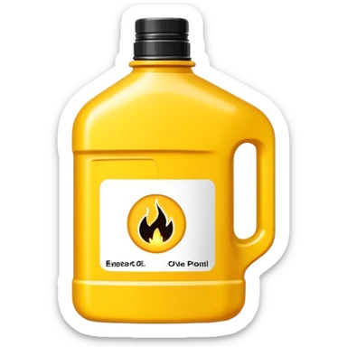 engine oil bottle yellow  sticker