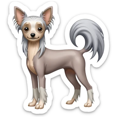 Chinese Crested Dog Gray sticker