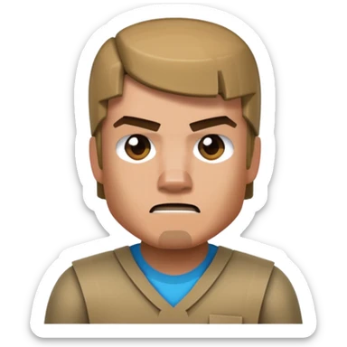 A minecraft character Steve which is doing mean 67 sticker