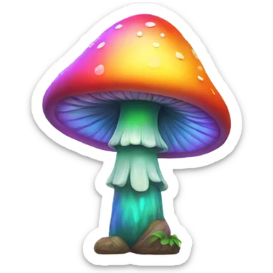 rainbow mushroom warrior sticker