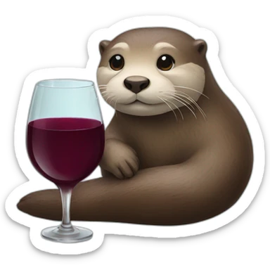Otters wine  sticker