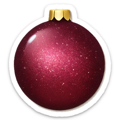 Burgundy Christmas ornament glitter sticker