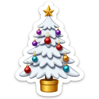  White christmas tree sticker