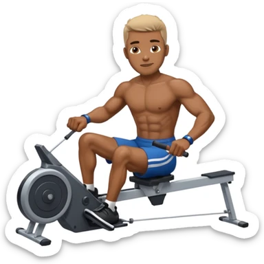 african american male on rowing machine sticker