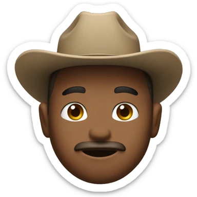 cute guerrito with colored eyes and cowboy hat sticker