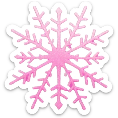 Glittery pink snowflake  sticker