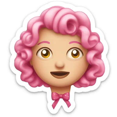 Corazón rosa con un lazo y estrellas  sticker