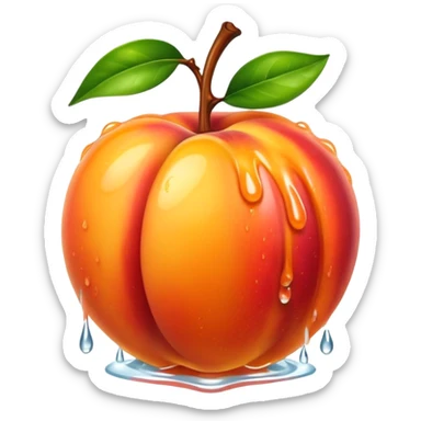 Wet dripping Nectarine sticker
