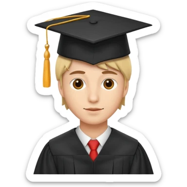 graduate student in a cocked hat sticker