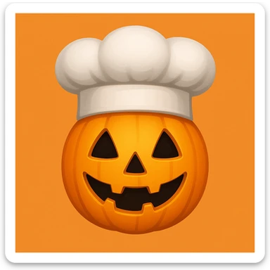 halloween emoji with chef hat sticker