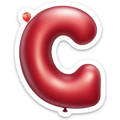 red balloon in the form of the number 6 sticker