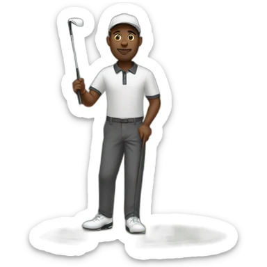 Golfing black man sticker
