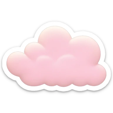 Pastel Pink Cloud "A soft pastel pink cloud with a glowing outline, tiny star and heart sparkles floating around, and a dreamy, surreal look." sticker