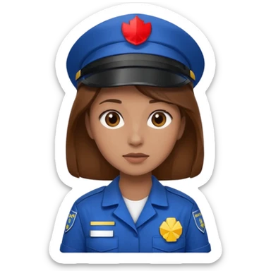 brown hair girl emergency worker sticker