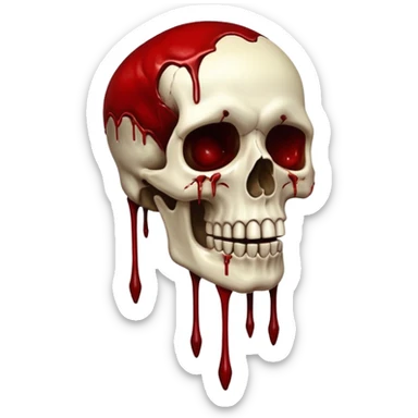 3D rotting corpse jumping in the air. In the style of your bloody skull art. More blood sticker