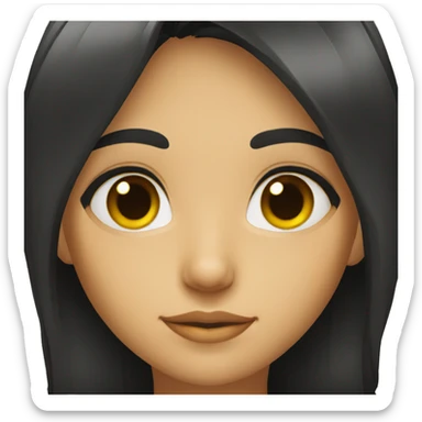 A girl with honey eyes and black hair sticker