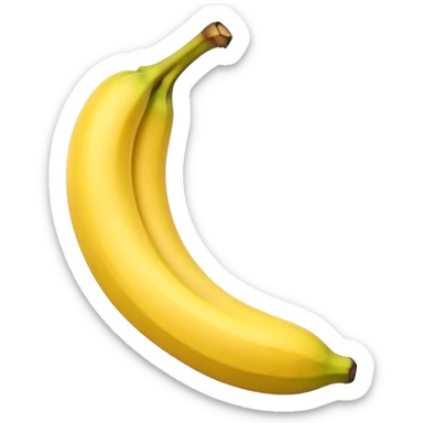Make a banana emoji exactly like the reference image, in iOS emoji style. sticker