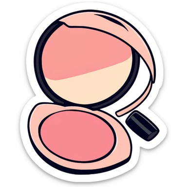 AVON makeup collection with compact, blush, and lip gloss sticker