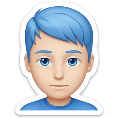 Cool boy with blue sticker